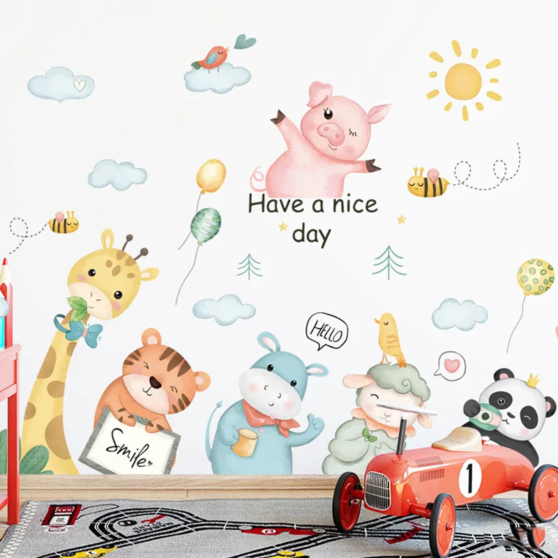 Tipi Tipi Tap Animal Affirmation wall sticker and text on a light gray background