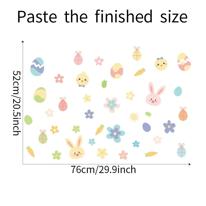 Bunny Bloom: Cute Bunny, Easter Egg, and Flower Wall Decals