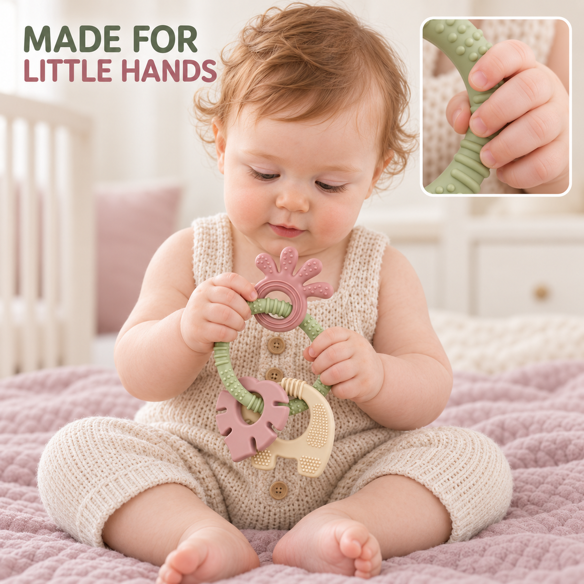 4-in-1 Silicone Baby Teether Ring Set