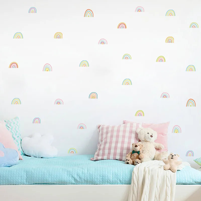 Colorful Boho Rainbow Wall Decals for Kids Room & Nursery