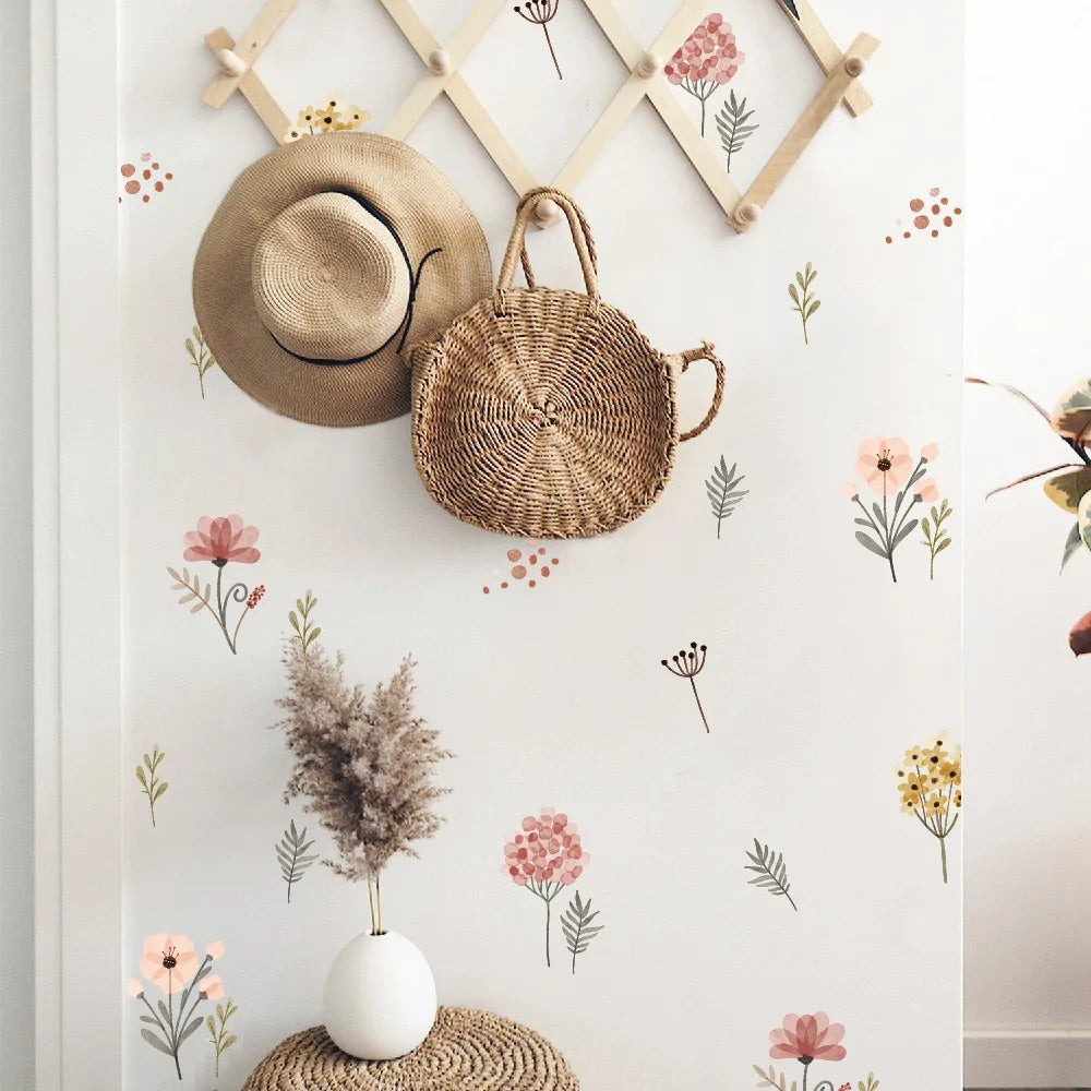 Colorful Flowers & Leaves Wall Decals for Kid's Room & Nursery
