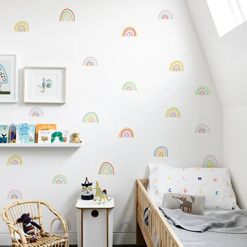 Colorful Boho Rainbow Wall Decals for Kids Room & Nursery