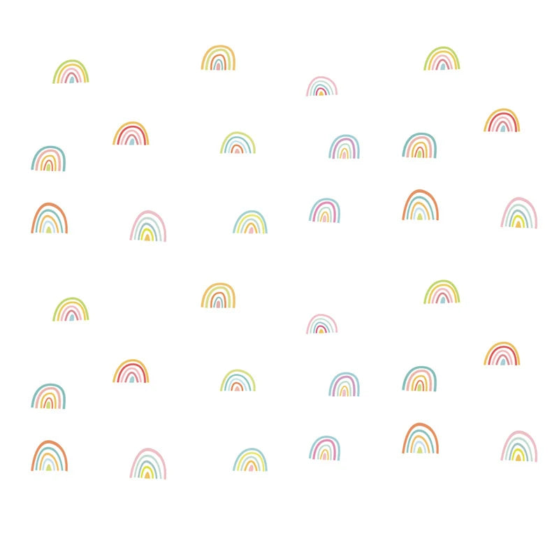 Colorful Boho Rainbow Wall Decals for Kids Room & Nursery