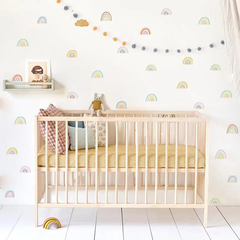 Colorful Boho Rainbow Wall Decals for Kids Room & Nursery