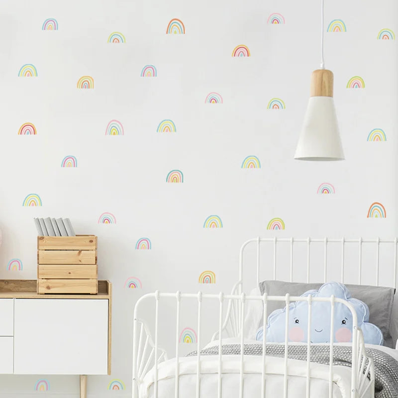 Colorful Boho Rainbow Wall Decals for Kids Room & Nursery