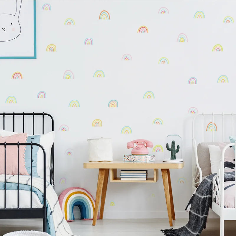 Colorful Boho Rainbow Wall Decals for Kids Room & Nursery