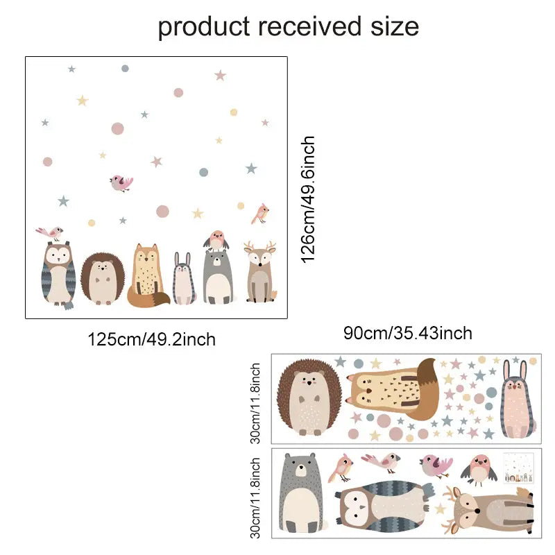 Cute Woodland Animals Wall Decals for Kids Room & Nursery