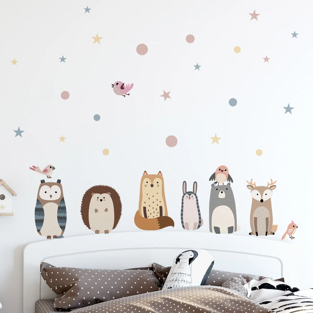 Cute Woodland Animals Wall Decals for Kids Room & Nursery