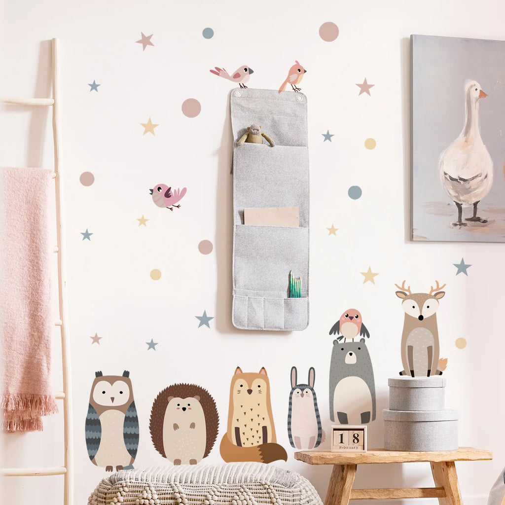 Cute Woodland Animals Wall Decals for Kids Room & Nursery
