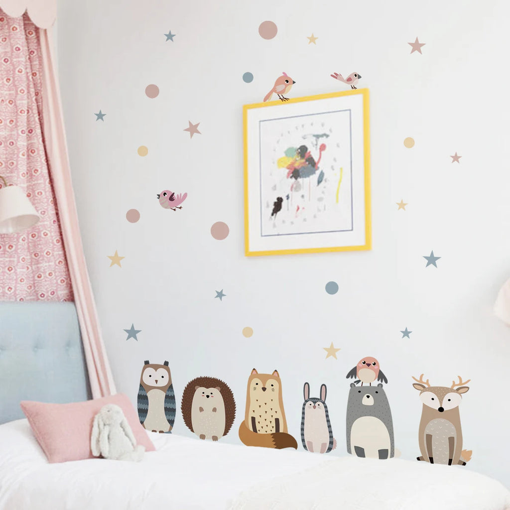 Cute Woodland Animals Wall Decals for Kids Room & Nursery