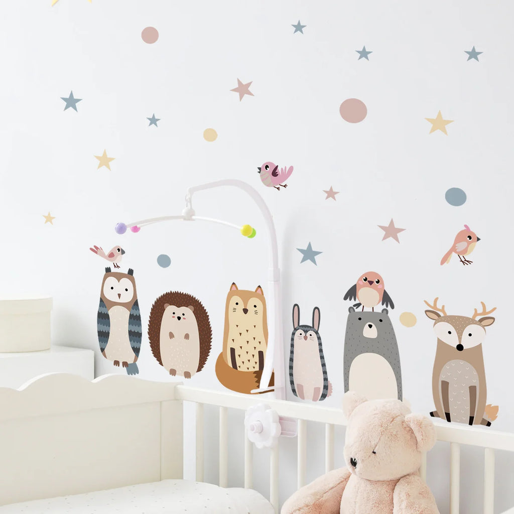 Cute Woodland Animals Wall Decals for Kids Room & Nursery