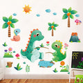 Children's room with Tipi Tipi Tap Cute Dino Family Wall Decal and small black-board.