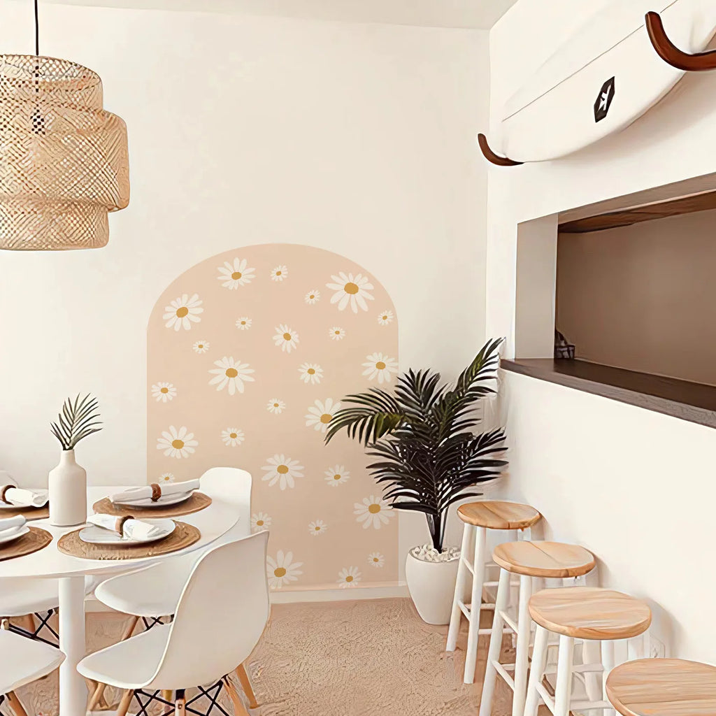 Daisy Floral Arch Wall Decals for Kids Room