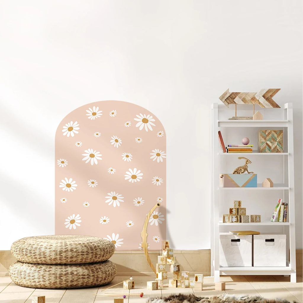 Daisy Floral Arch Wall Decals for Kids Room