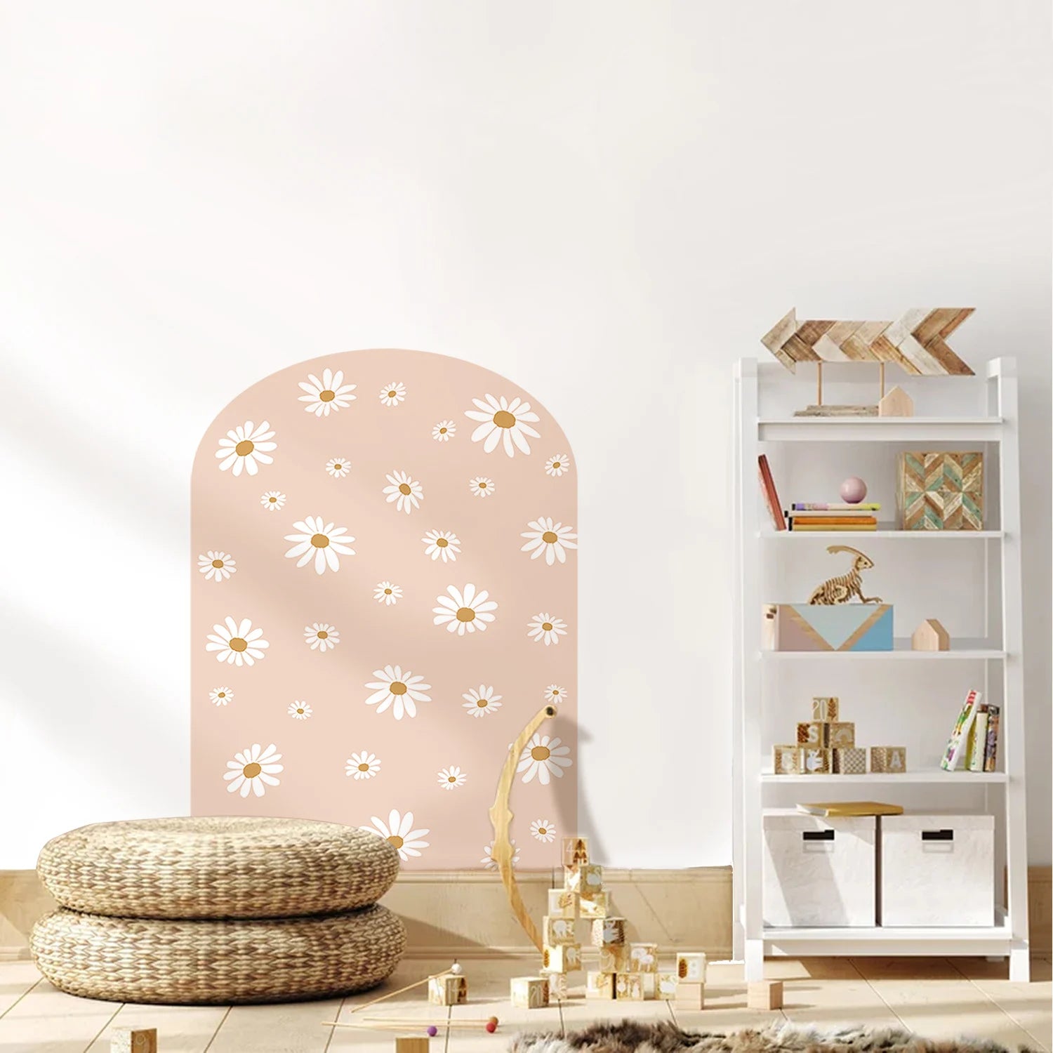 Daisy Floral Arch Wall Decals for Kids Room