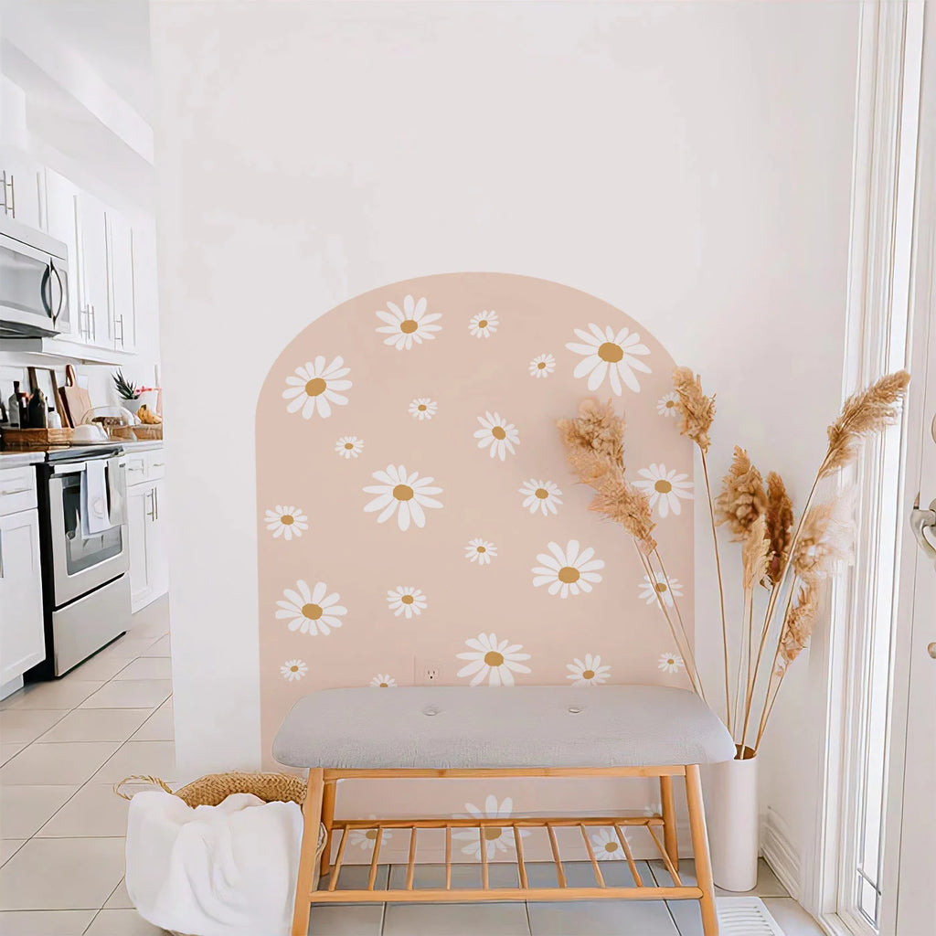 Daisy Floral Arch Wall Decals for Kids Room