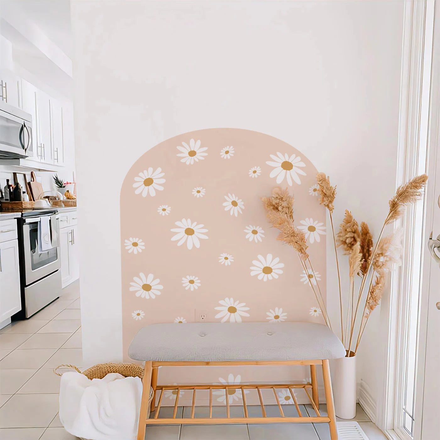 Daisy Floral Arch Wall Decals for Kids Room