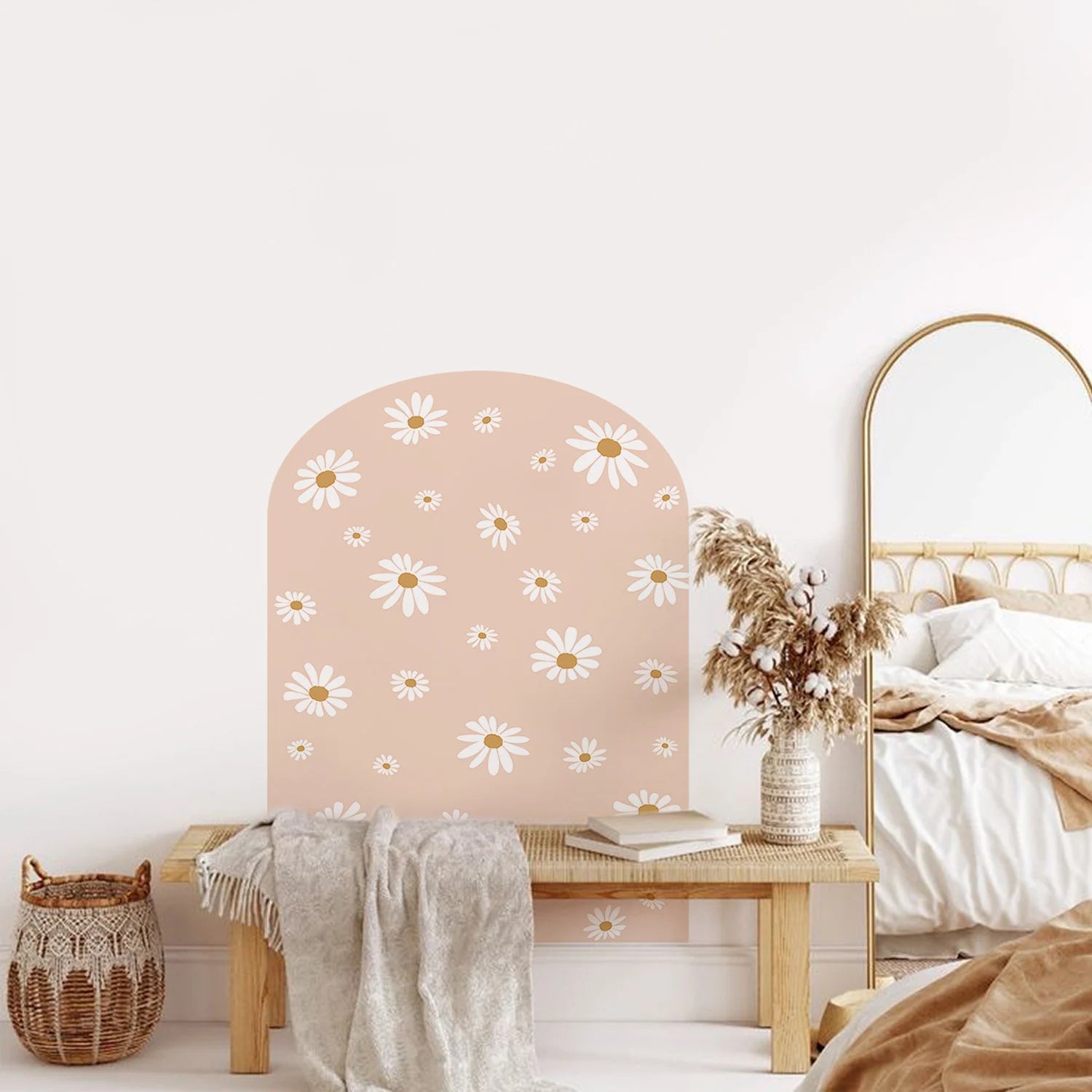 Daisy Floral Arch Wall Decals for Kids Room