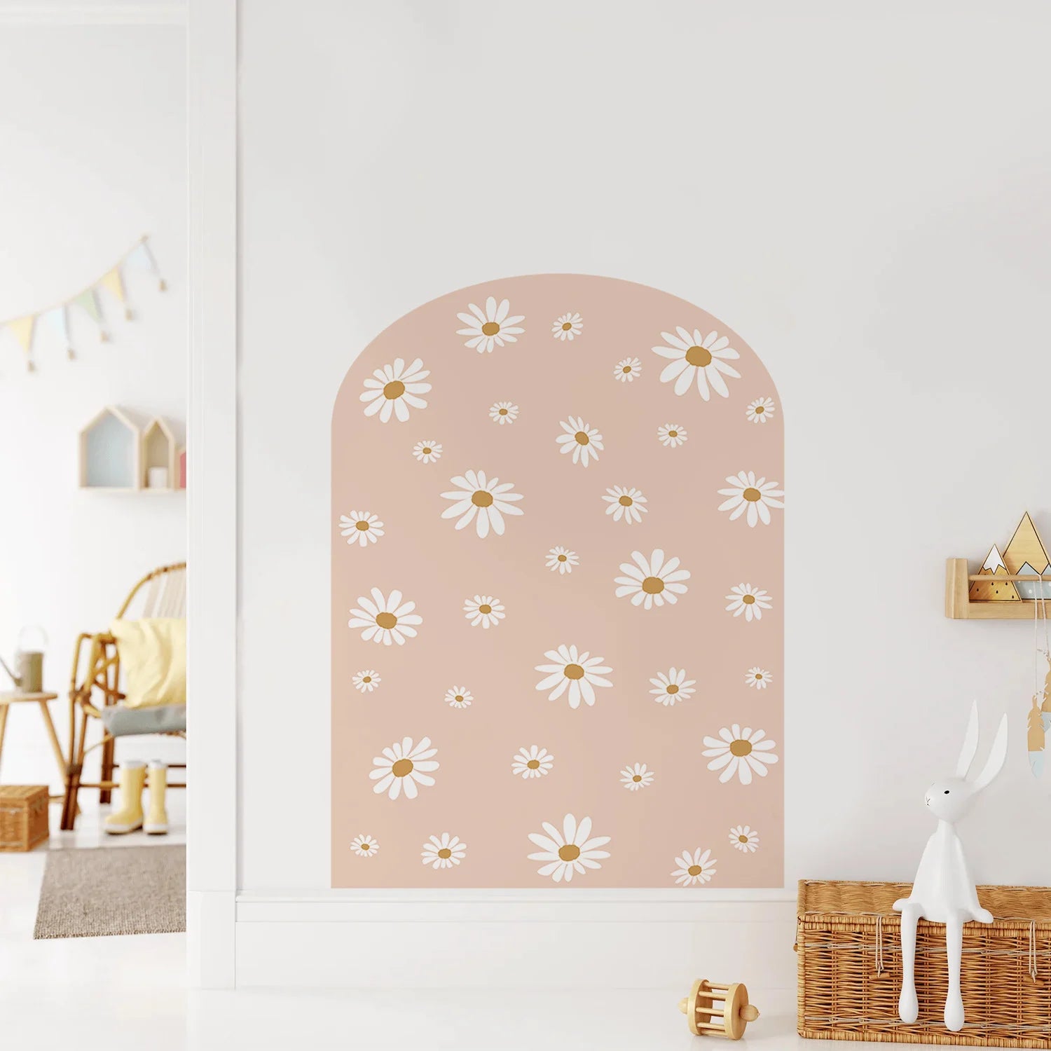 Daisy Floral Arch Wall Decals for Kids Room