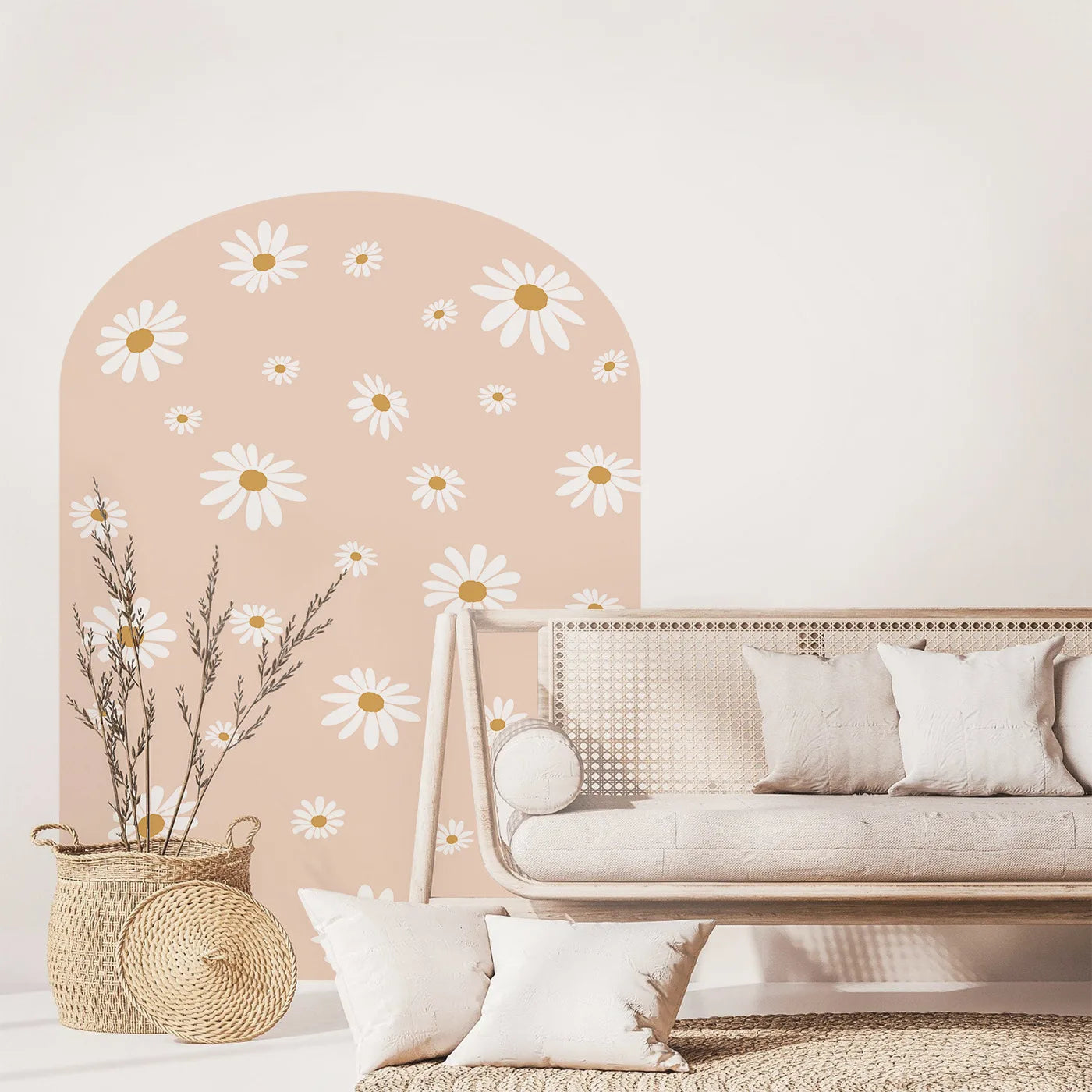Daisy Floral Arch Wall Decals for Kids Room
