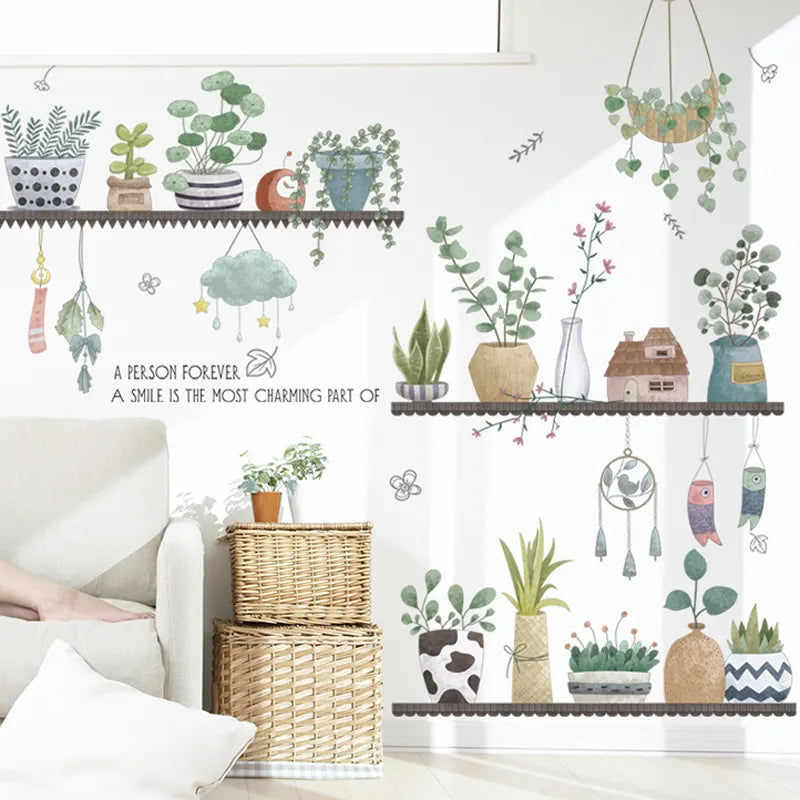 Tipi Tipi Tap Green Plant wall sticker and decorative elements on a wall.