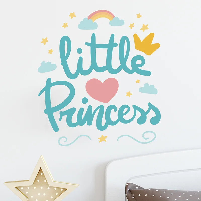 Tipi Tipi Tap Little Princess Crown and Heart  wall sticker with 'little princess' text and decorative elements on a light background.