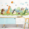 Children's room with Tipi Tipi Tap Park Pals Animal Adventure Wall Sticker on a light blue cabinet.