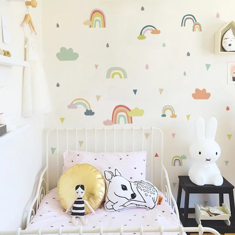 Rainbow Cloud Wall Decals for Kids Room & Nursery