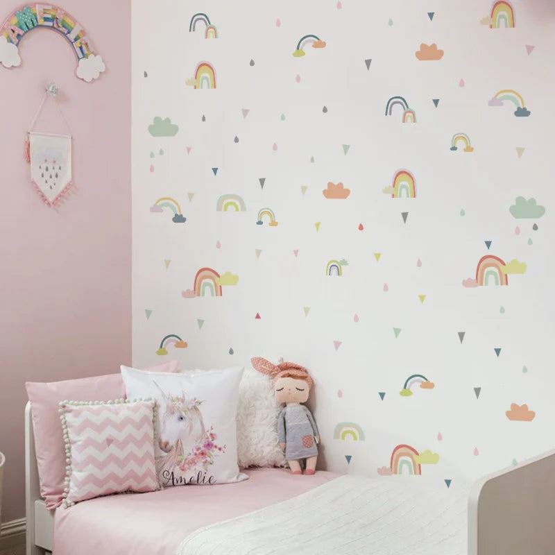 Rainbow Cloud Wall Decals for Kids Room & Nursery
