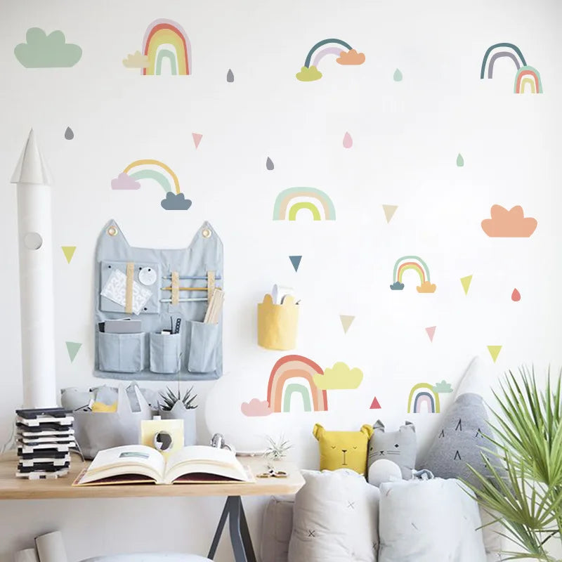 Rainbow Cloud Wall Decals for Kids Room & Nursery