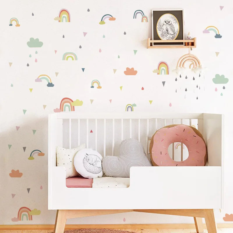 Rainbow Cloud Wall Decals for Kids Room & Nursery