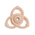 Beige Tipi Tipi Tap Triangular Rattle Teether on a white background