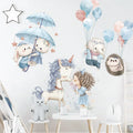 Tipi Tipi Tap Unicorn & Princess Wall Decal comprising cartoon characters including a unicorn, girl, and animals on a white background.