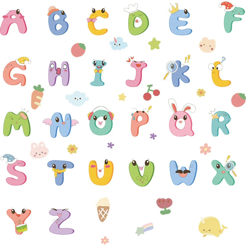 Whimsical ABC Wall Decals for Kids Room & Nursery