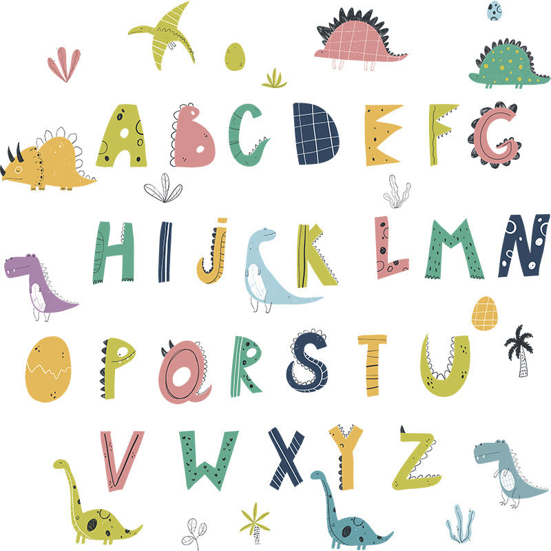 Pumkins Alphabet letters with dinosaur illustrations on a white background